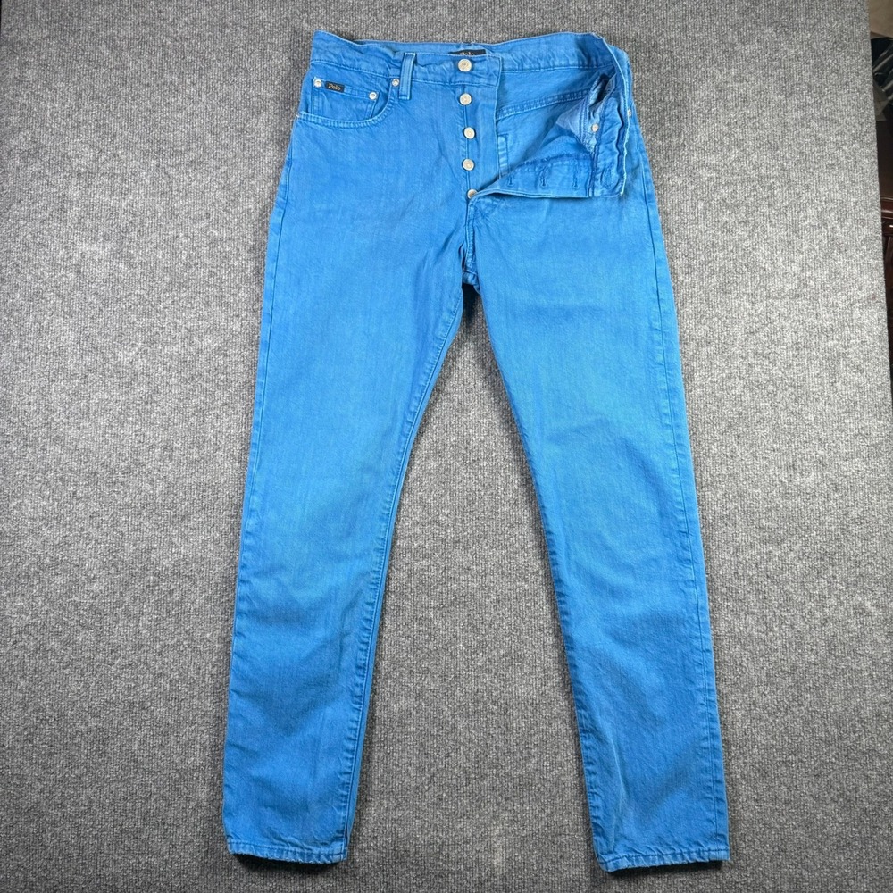 Polo Ralph Lauren The Callen Slim Jeans Womens 28 Blue High Rise Button Fly